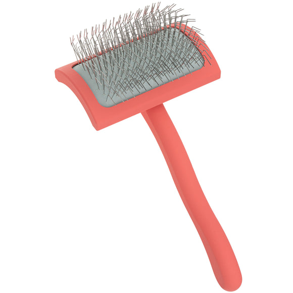 Chris Christensen Big G Medium Slicker Brush – Long Needle Coral Grooming Tool, Ergonomic Design