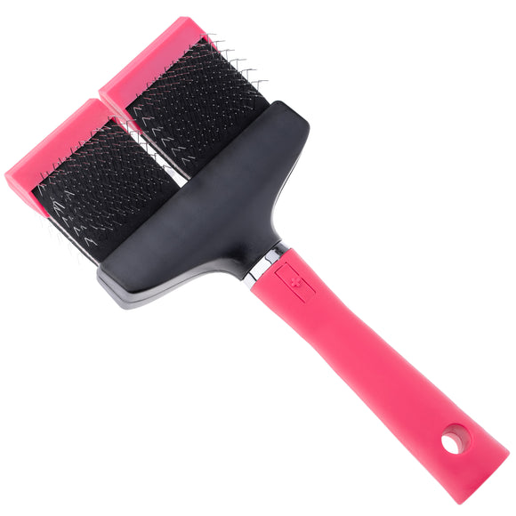 Show Tech Flex Groom Professional Slicker Brush – Double-Sided Flexible Soft Pins, Small Size