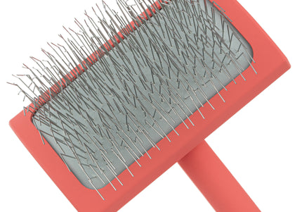 Chris Christensen Big G Medium Slicker Brush – Long Needle Coral Grooming Tool, Ergonomic Design