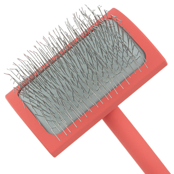 Chris Christensen Big G Medium Slicker Brush – Long Needle Coral Grooming Tool, Ergonomic Design