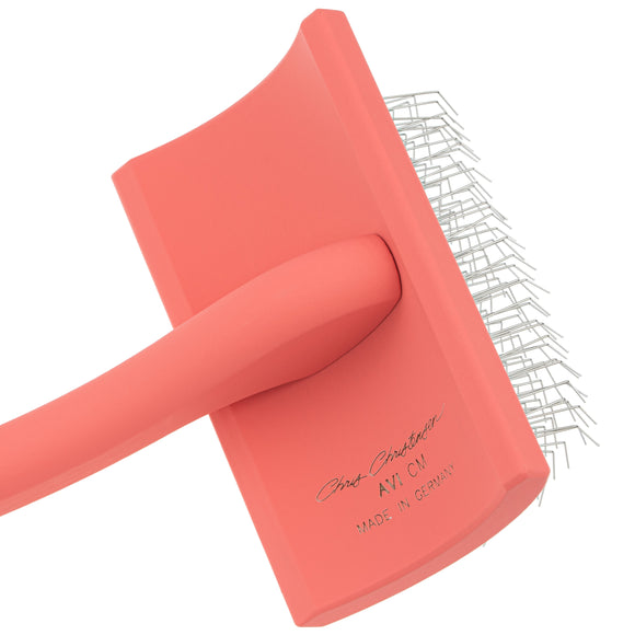 Chris Christensen Big G Medium Slicker Brush – Long Needle Coral Grooming Tool, Ergonomic Design