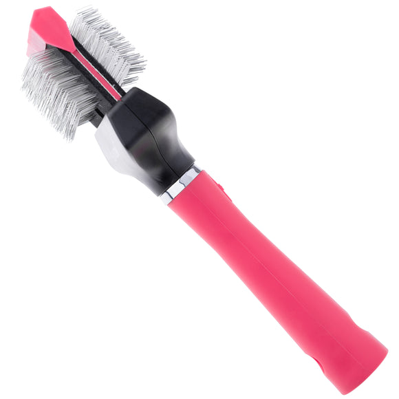 Show Tech Flex Groom Professional Slicker Brush – Double-Sided Flexible Soft Pins, Small Size