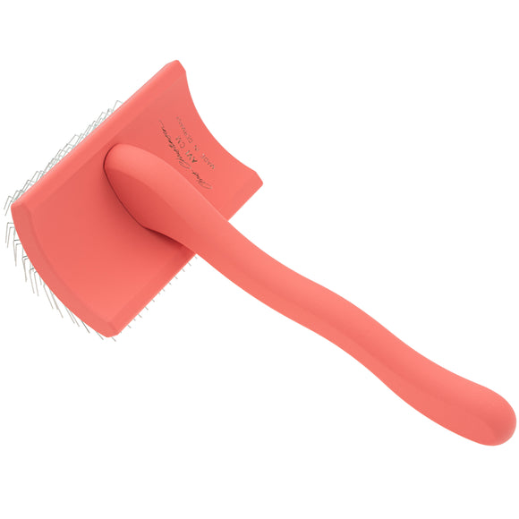 Chris Christensen Big G Medium Slicker Brush – Long Needle Coral Grooming Tool, Ergonomic Design