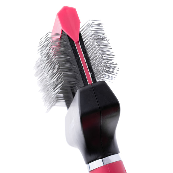 Show Tech Flex Groom Professional Slicker Brush – Double-Sided Flexible Soft Pins, Small Size