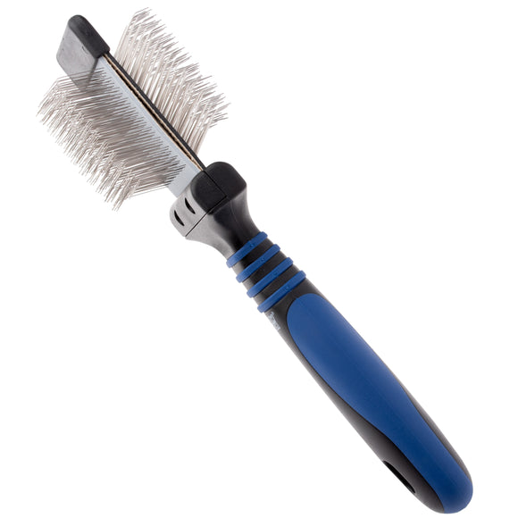 Show Tech Twin Flex Slicker Detangling Brush – Small Size, Flexible Dual-Sided Design