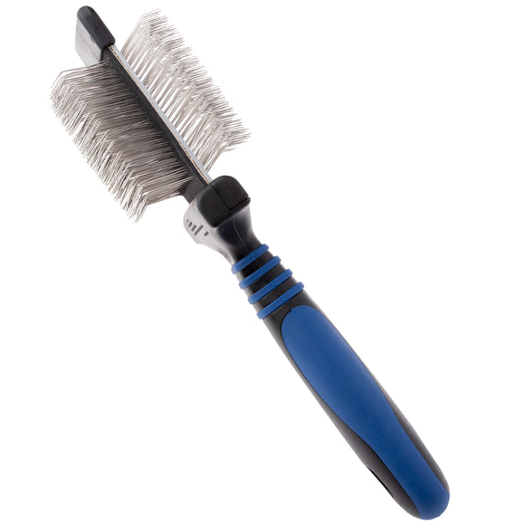 Show Tech Twin Flex Slicker Detangling Brush Large – Flexible Dual-Sided Head, Ergonomic Grip