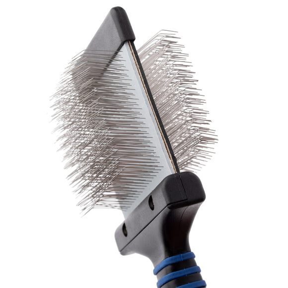 Show Tech Twin Flex Slicker Detangling Brush Large – Flexible Dual-Sided Head, Ergonomic Grip