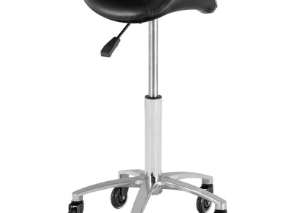 Blovi Pro Rodeo Contoured Grooming Stool – Ergonomic Black Seat with Smooth Rolling Wheels