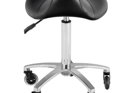 Blovi Pro Rodeo Contoured Grooming Stool – Ergonomic Black Seat with Smooth Rolling Wheels
