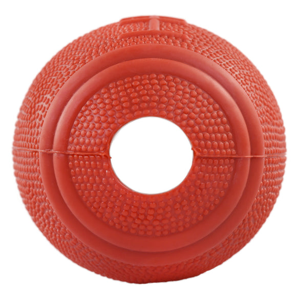 Flamingo American Football Dog Toy – Red Ball with Treat Slot, Durable Play Design