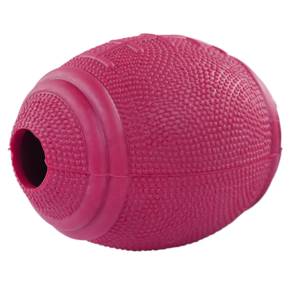 Flamingo American Football Dog Toy – Red Ball with Treat Slot, Durable Play Design