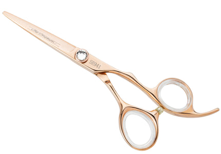 Chris Christensen Adalynn Rose Straight Scissors 8" – Japanese Titanium-Coated Steel, Professional Precision