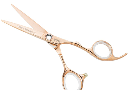 Chris Christensen Adalynn Rose Straight Scissors 8" – Japanese Titanium-Coated Steel, Professional Precision