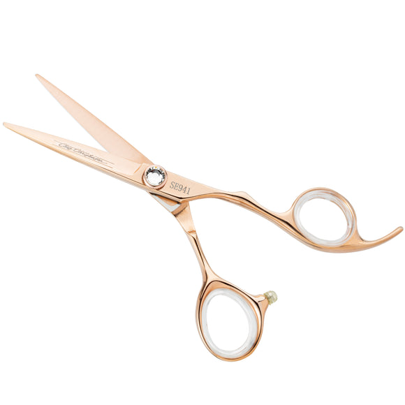 Chris Christensen Adalynn Rose Straight Scissors 8" – Japanese Titanium-Coated Steel, Professional Precision
