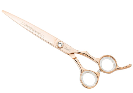 Chris Christensen Adalynn Rose Straight Scissors 8" – Japanese Titanium-Coated Steel, Professional Precision
