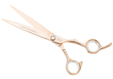 Chris Christensen Adalynn Rose Straight Scissors 8" – Japanese Titanium-Coated Steel, Professional Precision