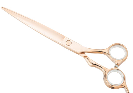 Chris Christensen Adalynn Rose Straight Scissors 8" – Japanese Titanium-Coated Steel, Professional Precision