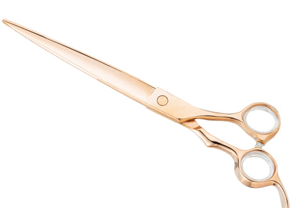 Chris Christensen Adalynn Rose Straight Scissors 8" – Japanese Titanium-Coated Steel, Professional Precision