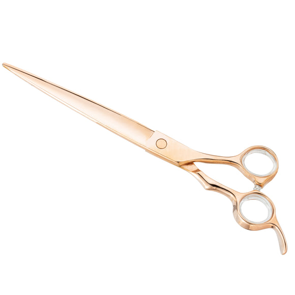 Chris Christensen Adalynn Rose Straight Scissors 8" – Japanese Titanium-Coated Steel, Professional Precision