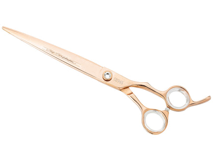 Chris Christensen Adalynn Rose Straight Scissors 8" – Japanese Titanium-Coated Steel, Professional Precision