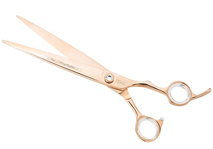 Chris Christensen Adalynn Rose Straight Scissors 8" – Japanese Titanium-Coated Steel, Professional Precision