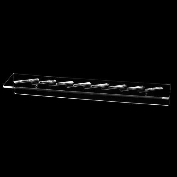 Wall-Mounted Clipper Blade Shelf – Transparent Acrylic Organizer, Holds 8 Blades Securely