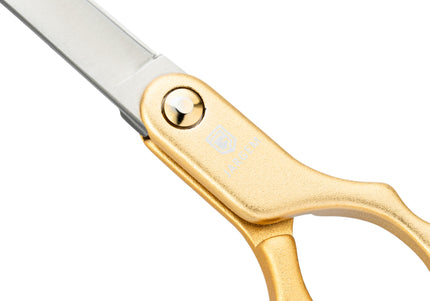 Jargem Asian Style Light Curved Scissors 6.5" – Ultra-Light Red Blades for Precision Styling