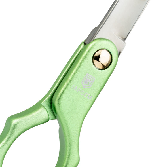 Jargem Asian Style Light Curved Scissors 6.5" – Ultra-Light Red Blades for Precision Styling