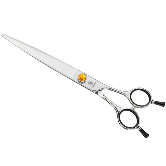 Jargem Straight Grooming Scissors – 7.5in Long Blades, Symmetrical Handle, Decorative Screw