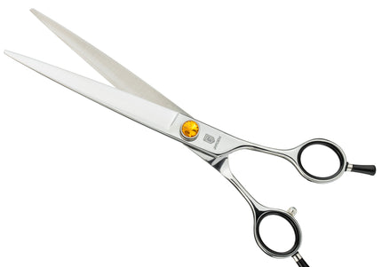 Jargem Straight Grooming Scissors – 7.5in Long Blades, Symmetrical Handle, Decorative Screw