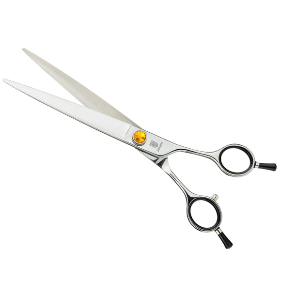 Jargem Straight Grooming Scissors – 7.5in Long Blades, Symmetrical Handle, Decorative Screw
