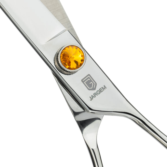 Jargem Straight Grooming Scissors – 7.5in Long Blades, Symmetrical Handle, Decorative Screw