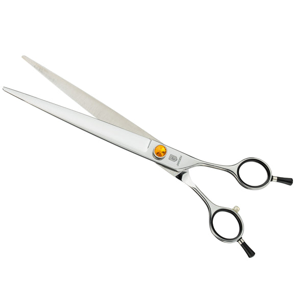 Jargem Straight Grooming Scissors – 7.5in Long Blades, Symmetrical Handle, Decorative Screw