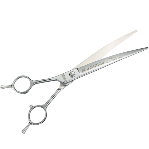Ehaso Revolution Lefty Curved Grooming Scissors – 8" Premium Japanese Steel, Professional Quality