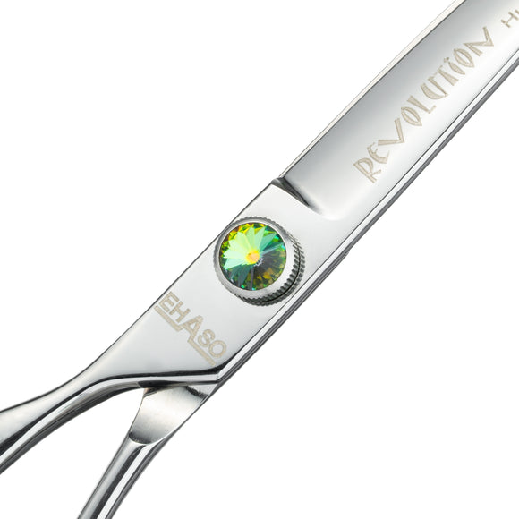 Ehaso Revolution Lefty Curved Grooming Scissors – 8" Premium Japanese Steel, Professional Quality