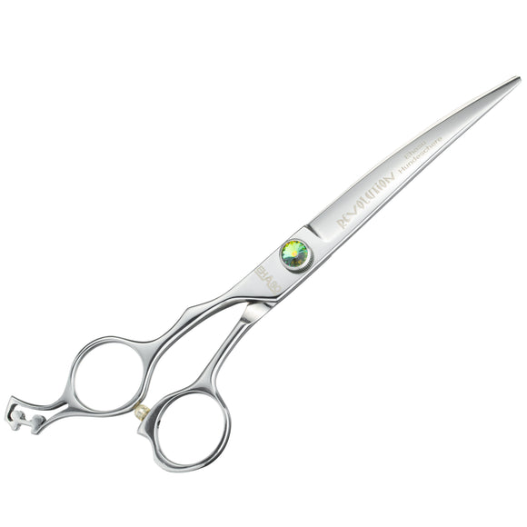 Ehaso Revolution Lefty Curved Grooming Scissors – 8" Premium Japanese Steel, Professional Quality