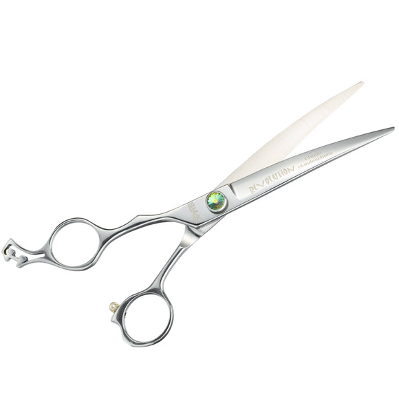 Ehaso Revolution Lefty Curved Grooming Scissors – 8" Premium Japanese Steel, Professional Quality