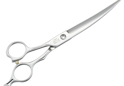 Ehaso Revolution Lefty Curved Grooming Scissors – 8" Premium Japanese Steel, Professional Quality