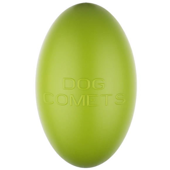 Dog Comets Pan-Stars Green Rolling Egg – Hard Durable Ball, Medium Size, Vibrant Green