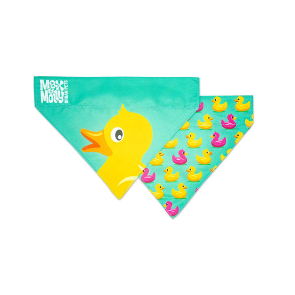 Max&Molly Reversible Ducklings Bandana – Double-Sided Small Size, Soft Fabric