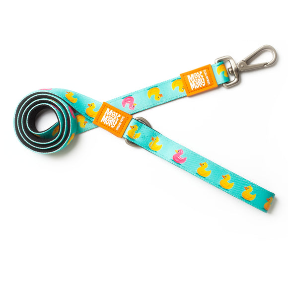 Max&Molly Short Leash Ducklings – Colorful City Leash, Duck Pattern, 120cm, Small Size