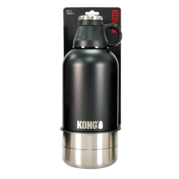 KONG Duo Day Trek Travel Bottle – 4-in-1 Hydration Set with Cup and Two Bowls, 1820ml
