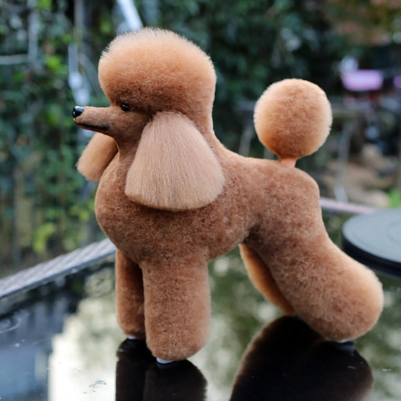 Mr. Jiang Poodle Full Body Hair Lamb – Replacement Brown Coat for Grooming Mannequin, Realistic Texture