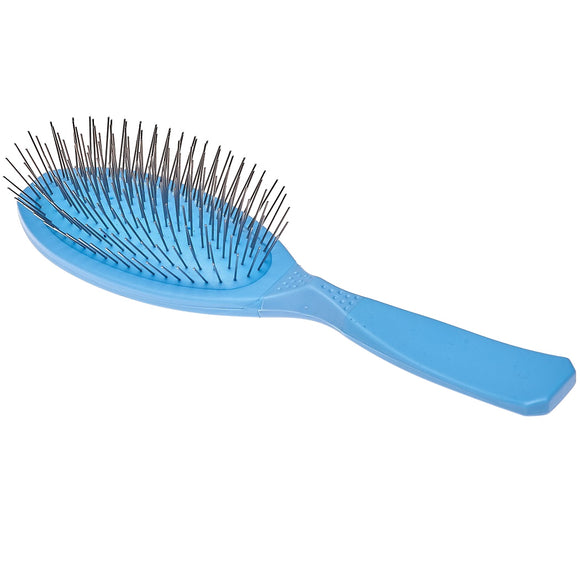 Madan Large Pin Brush – Ergonomic Handle, 22mm Soft Metal Pins, Sky Blue, Professional Quality