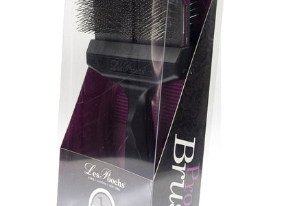 Les Poochs Purple Hard Pro Brush 9cm – Original Flexible Head Grooming Brush, Hard Bristles