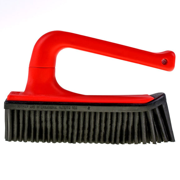 V7 Hand-Held Rubber Brush and Dustpan – Innovative Red Cleaning Duo, Ergonomic Design