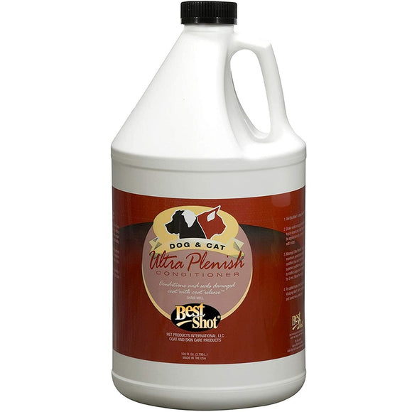 Best Shot Ultra Plenish Conditioner – Hypoallergenic Concentrate, Detangles and Restores Damaged Coats, 3.8L