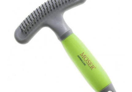 Moser Shedding Rake – Double-Row Grooming Comb with Rotating Teeth, Ergonomic Design