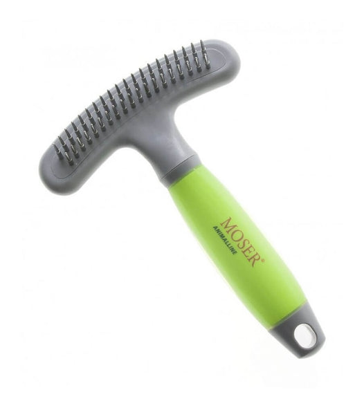 Moser Shedding Rake – Double-Row Grooming Comb with Rotating Teeth, Ergonomic Design
