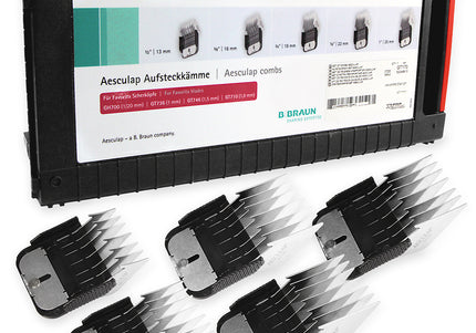 Aesculap Favorita Stainless Steel Comb Set – 5 Durable Professional Attachments for Razors